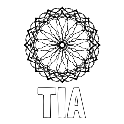 Online izdelana pobarvanka - Pobarvanka imena TIA in madale