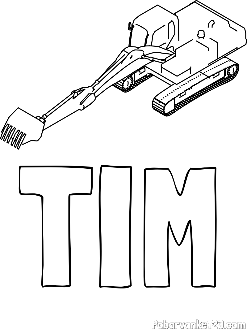 Pobarvanka imena TIM in pobarvanka bagra