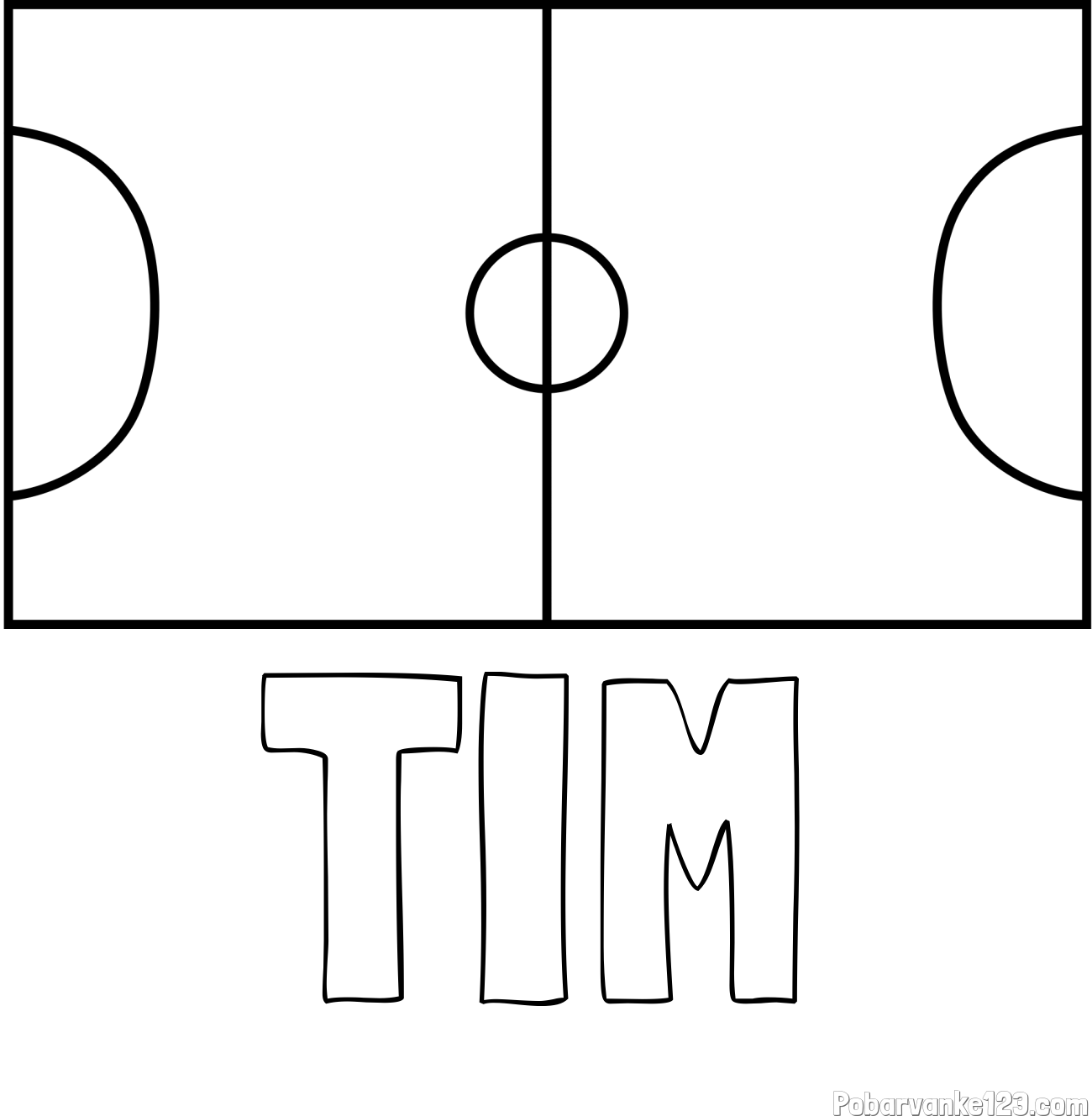 Pobarvanka imena TIM in pobarvanka nogometnega igrišča