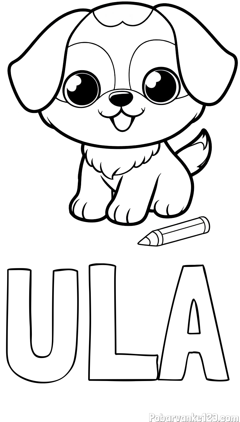 Pobarvanka imena ULA in pobarvanka prikupnega kužka