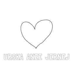 Online izdelana pobarvanka - Pobarvanka imena URŠKA  ANŽE  JERNEJ in srček