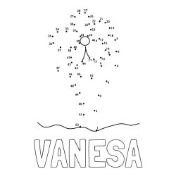 Online izdelana pobarvanka - Pobarvanka imena VANESA in Črtna pobarvanka cvetlice