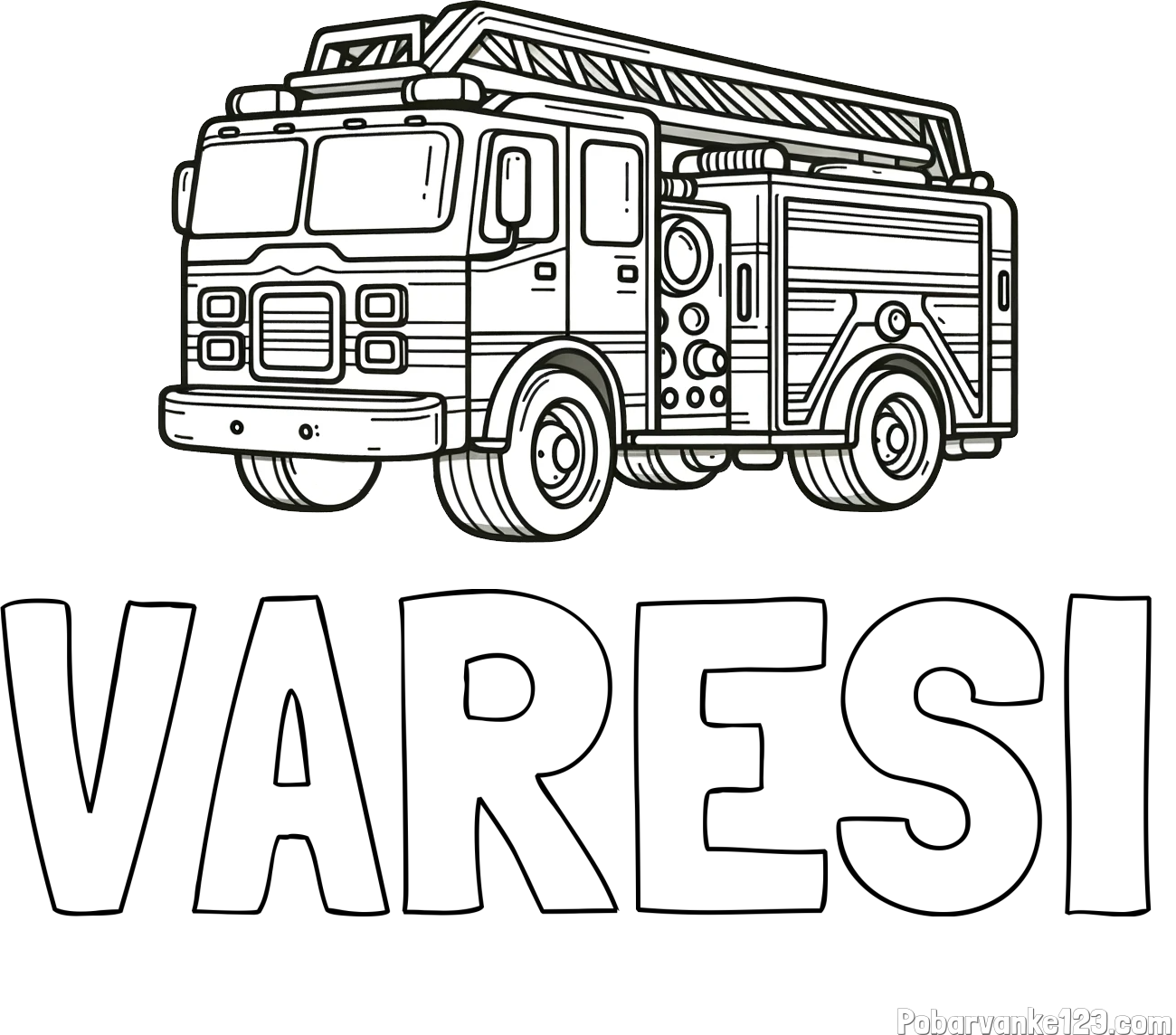 Pobarvanka imena VARESI in pobarvanka gasilskega avta z veliko podrobnostmi