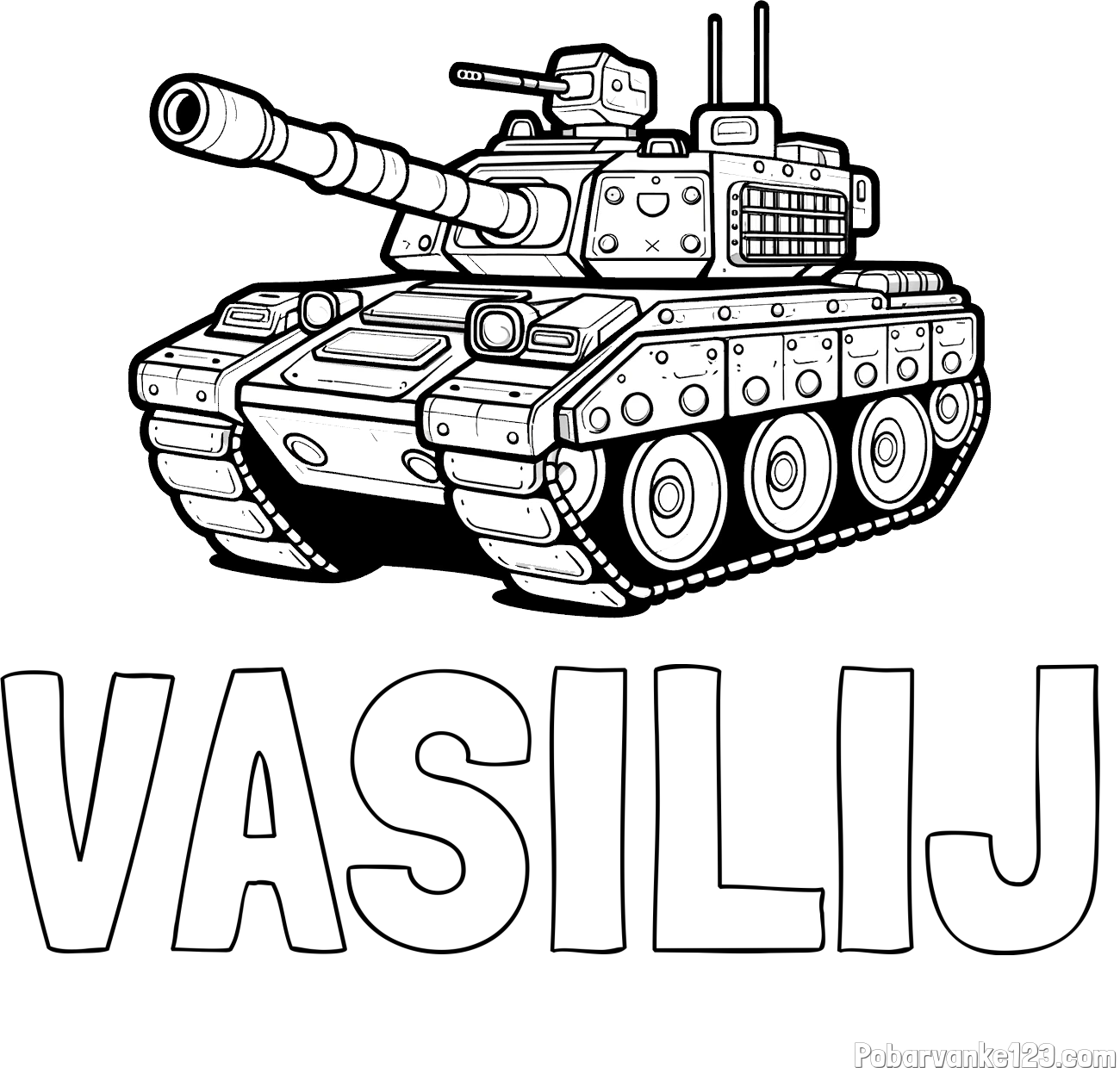 Pobarvanka imena VASILIJ in pobarvanka tanka