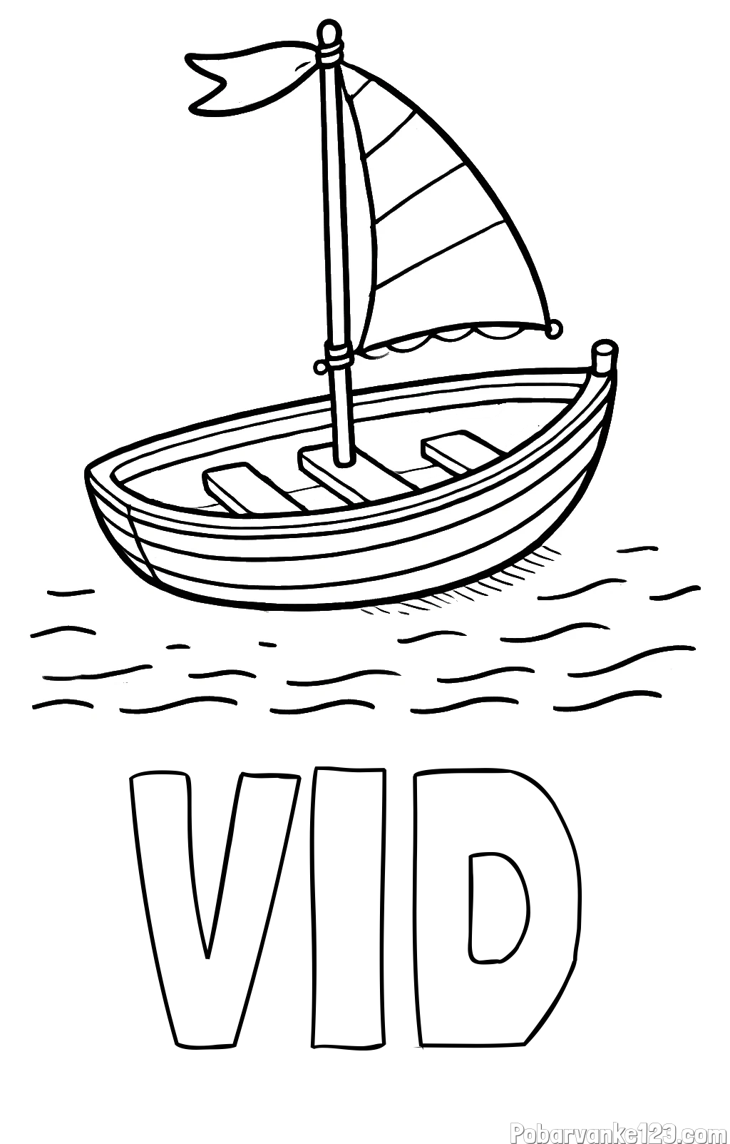 Pobarvanka imena VID in preprosta pobarvanka ladjice
