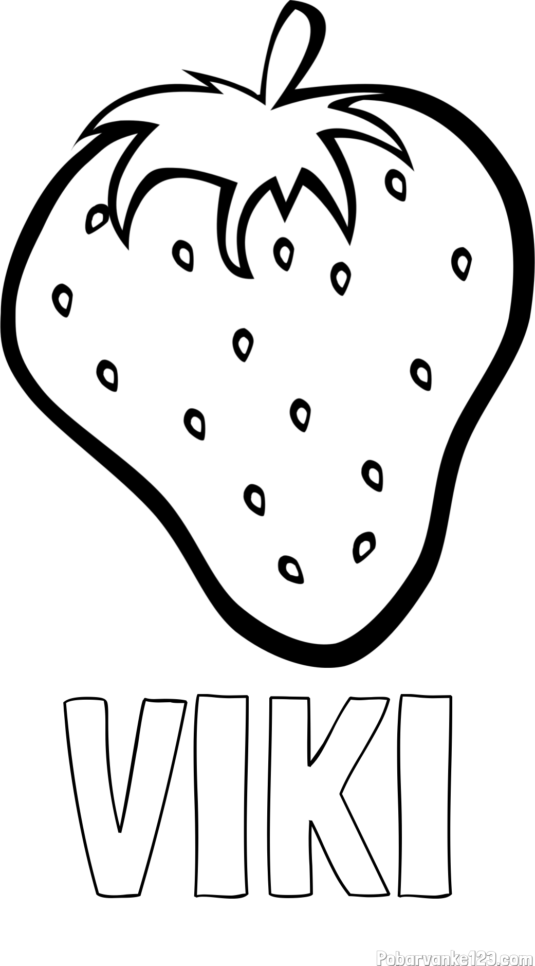 Pobarvanka imena VIKI in pobarvanka sočne jagode