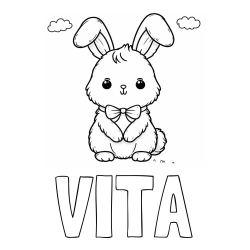 Online izdelana pobarvanka - Pobarvanka imena VITA in pobarvanka prikupnega zajčka