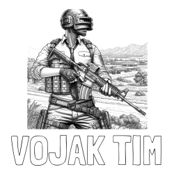 Online izdelana pobarvanka - Pobarvanka imena VOJAK TIM in PUBG pobarvanka za starejše