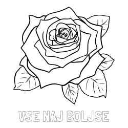 Online izdelana pobarvanka - Pobarvanka imena VSE NAJ BOLJŠE in pobarvanka vrtnice