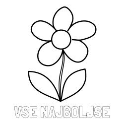 Online izdelana pobarvanka - Pobarvanka imena VSE NAJBOLJŠE in otroška pobarvanka rože