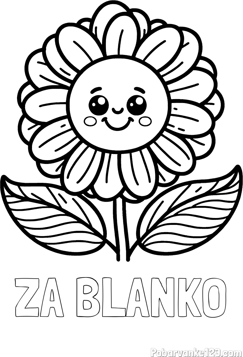 Pobarvanka imena ZA BLANKO in pobarvanka ljubke in nasmejane rože