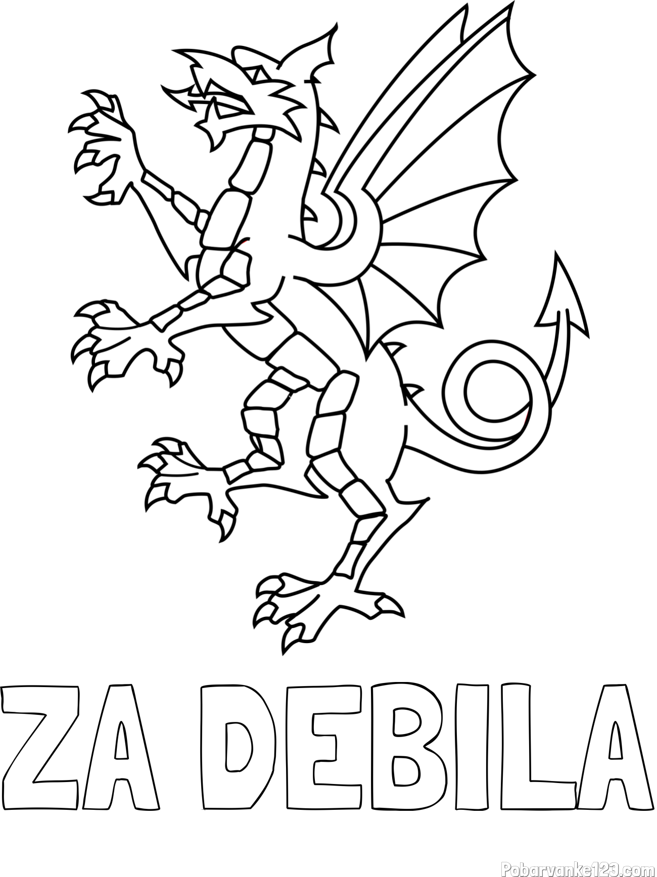 Pobarvanka imena ZA DEBILA in pobarvanka zmaja