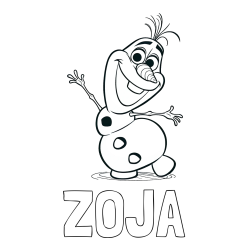 Online izdelana pobarvanka - Pobarvanka imena ZOJA in pobarvanka Olaf