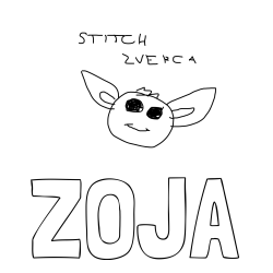 Online izdelana pobarvanka - Pobarvanka imena ZOJA in stitch