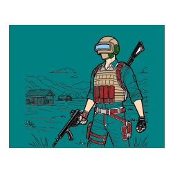 Pobarvana pobarvanka - Otroška PUBG pobarvanka