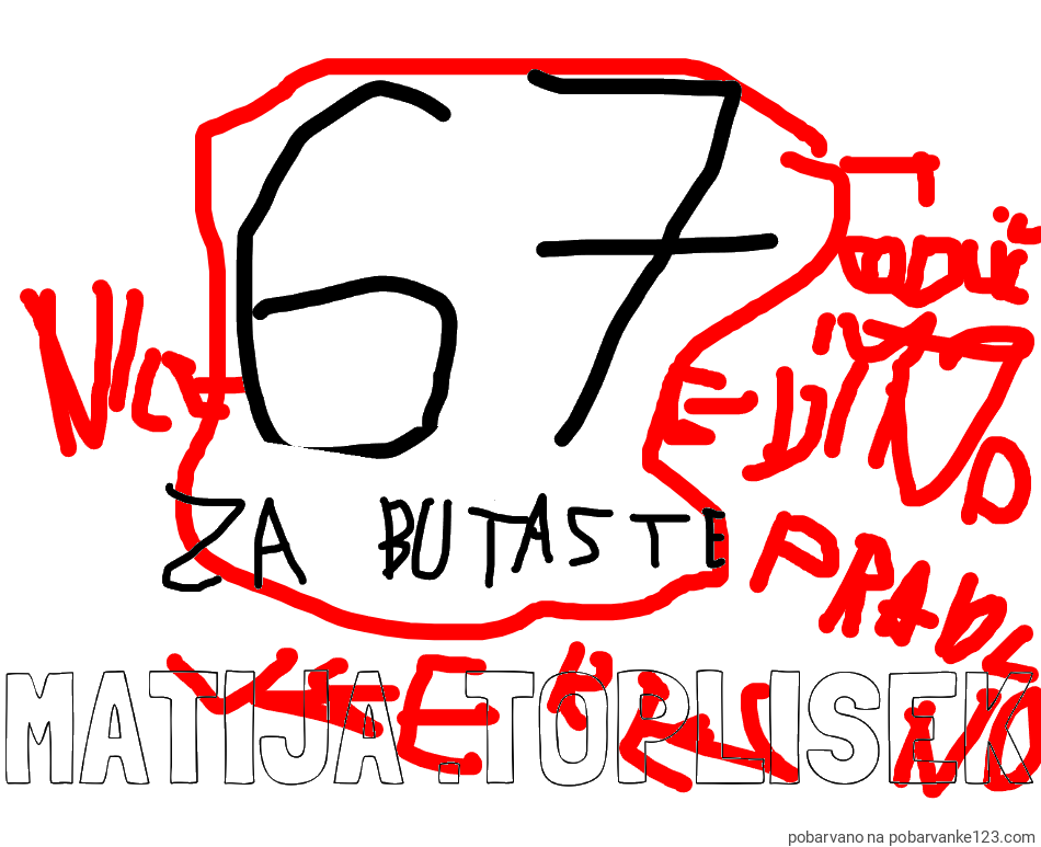 POBARVANA POBARVANKA - Pobarvanka imena MATIJA .TOPLIŠEK in 67 za butaste