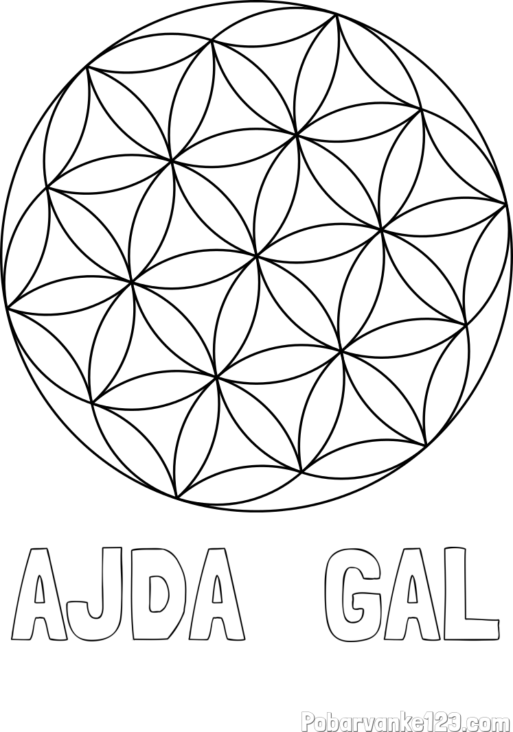 Pobarvanka imena AJDA   GAL in mandale 2