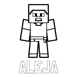 Online izdelana pobarvanka - Pobarvanka imena ALEJA in pobarvanka Minecraft figurice