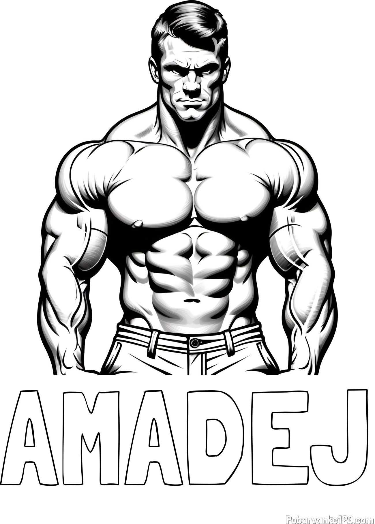 Pobarvanka imena AMADEJ in pobarvanka bodybuilder-ja