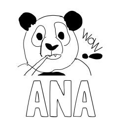 Online izdelana pobarvanka - Pobarvanka imena ANA in pobarvanka “Prestrašena panda”