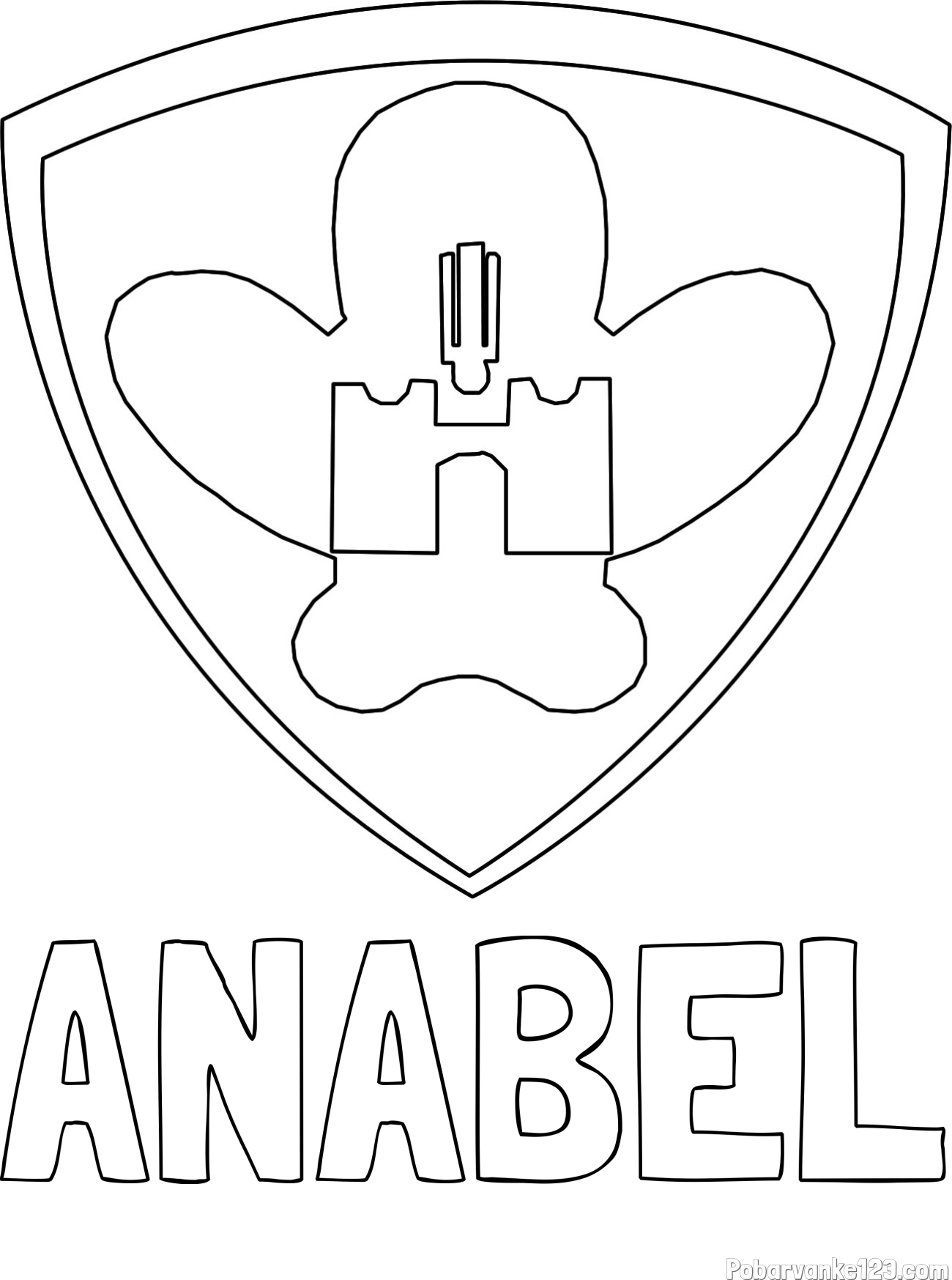 Pobarvanka imena ANABEL in pobarvanka NK Maribor (grb)