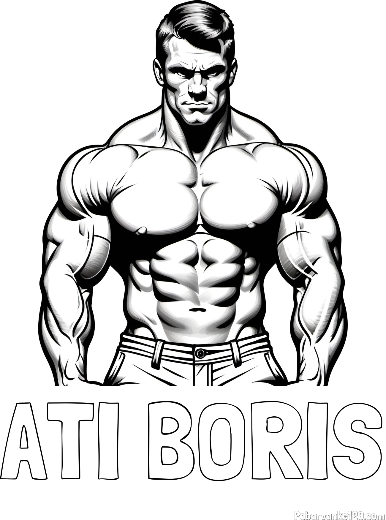 Pobarvanka imena ATI BORIS in pobarvanka bodybuilder-ja