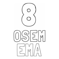 Online izdelana pobarvanka - Pobarvanka imena EMA in pobarvanka števila osem z zapisom imena