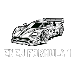 Online izdelana pobarvanka - Pobarvanka imena ENEJ FORMULA 1 in pobarvanka modernega športnega avtomobila