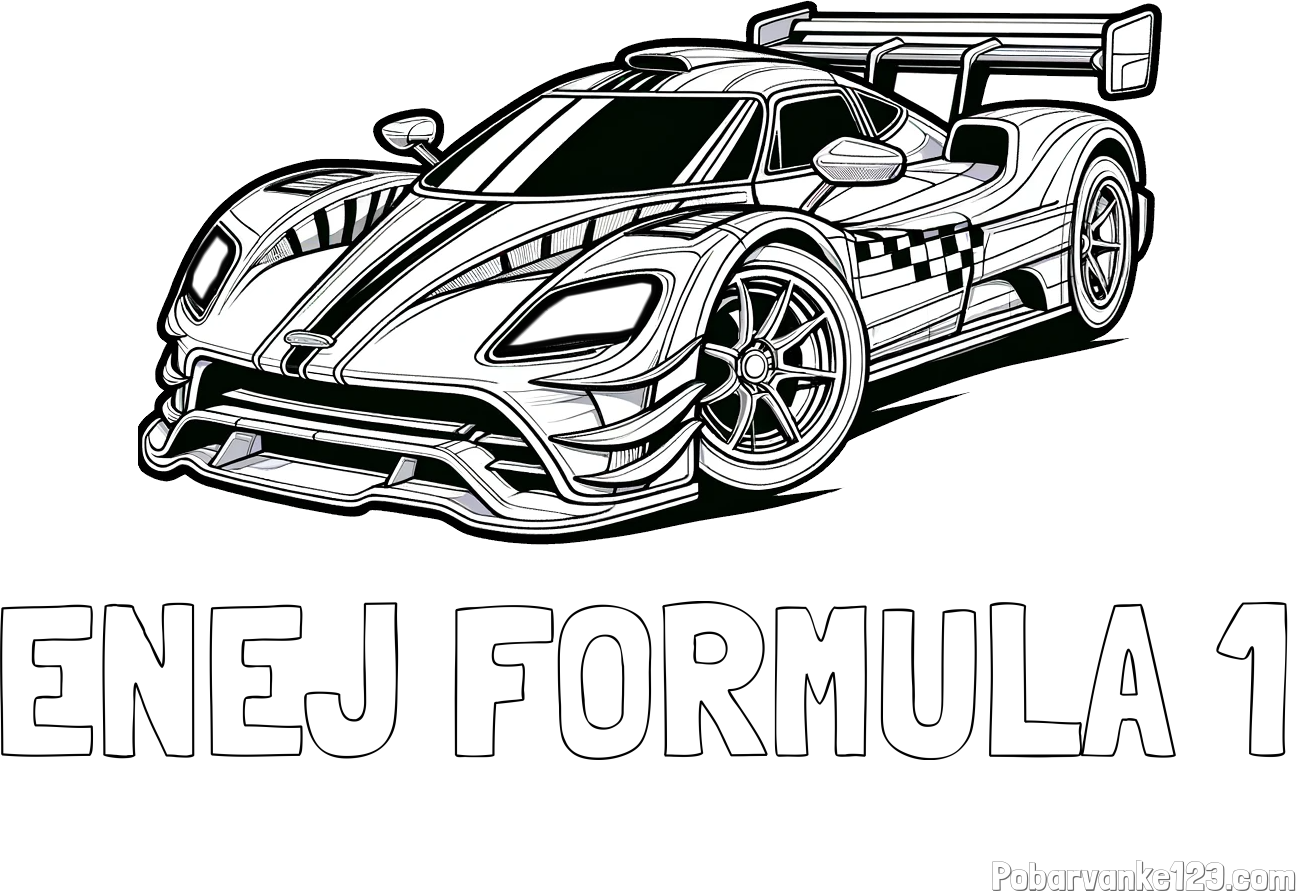 Pobarvanka imena ENEJ FORMULA 1 in pobarvanka modernega športnega avtomobila