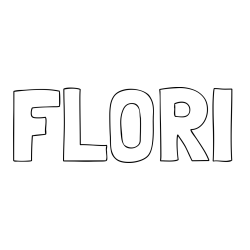 Online izdelana pobarvanka - Pobarvanka imena FLORI
