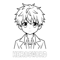 Pobarvanka imena HEROSWORD in pobarvanka fanta v anime slogu