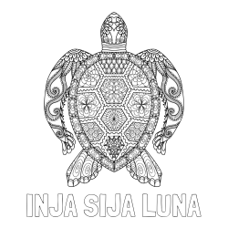 Online izdelana pobarvanka - Pobarvanka imena INJA SIJA LUNA in pobarvanka želve - mandale