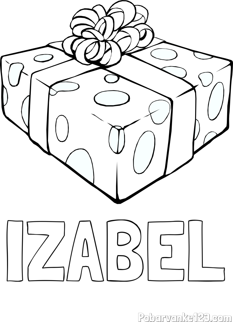 Pobarvanka imena IZABEL in božično darilo