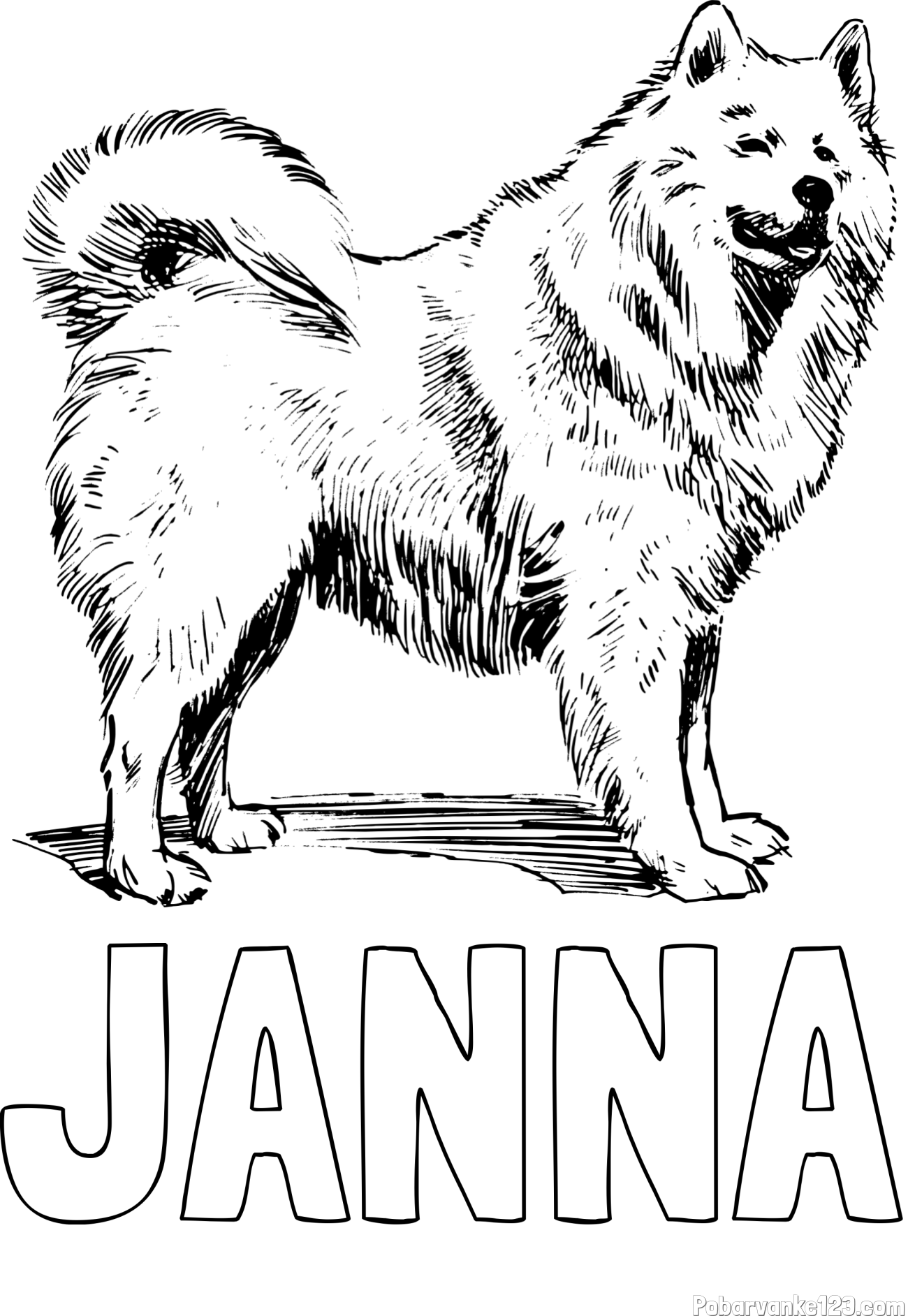 Pobarvanka imena JANNA in pobarvanka čudovitega samojega