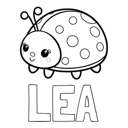 Online izdelana pobarvanka - Pobarvanka imena LEA in pobarvanka ljubke pikapolonice