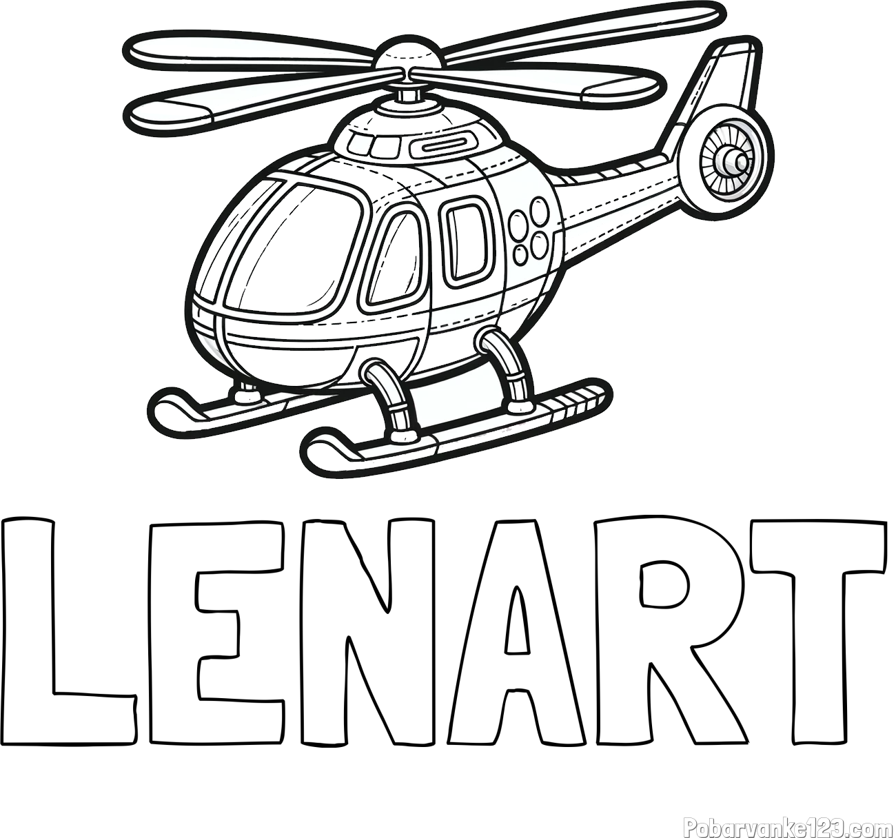 Pobarvanka imena LENART in pobarvanka helikopterja
