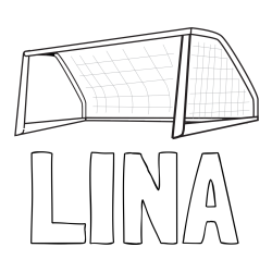 Online izdelana pobarvanka - Pobarvanka imena LINA in pobarvanka nogometnega gola