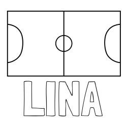 Online izdelana pobarvanka - Pobarvanka imena LINA in pobarvanka nogometnega igrišča