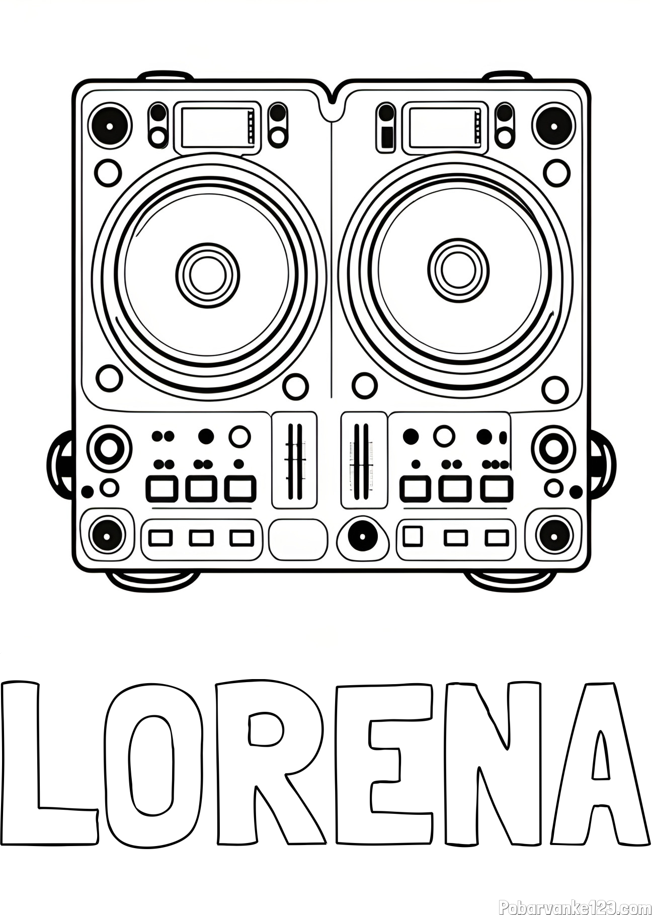 Pobarvanka imena LORENA in pobarvanka DJ MIXER
