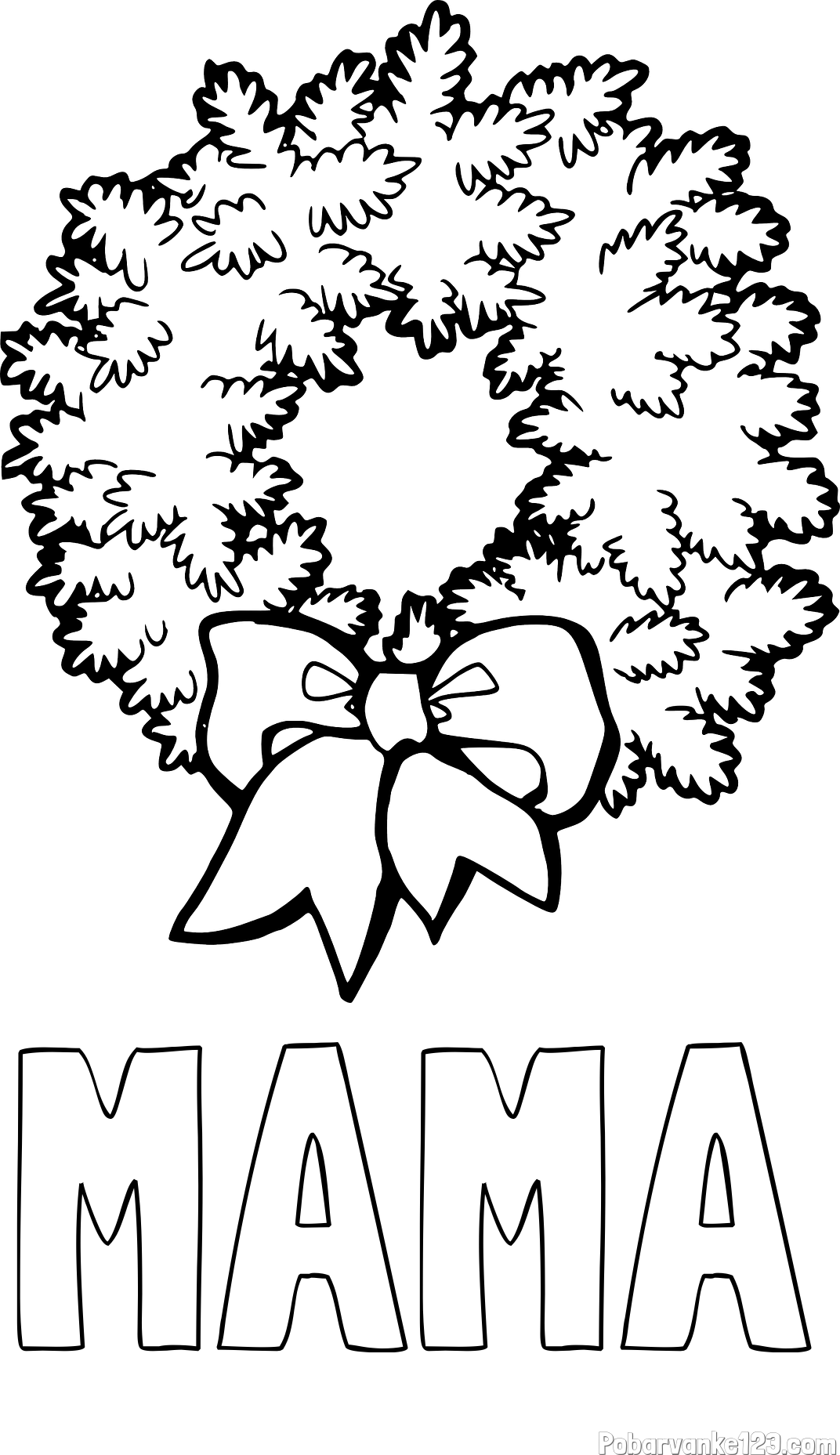 Pobarvanka imena MAMA in adventni venček