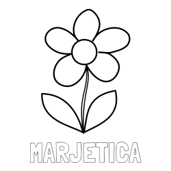 Online izdelana pobarvanka - Pobarvanka imena MARJETICA in pobarvanka lepe cvetlice