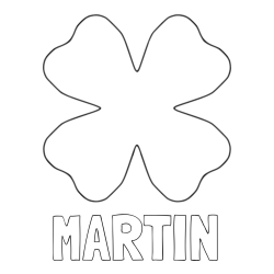 Online izdelana pobarvanka - Pobarvanka imena MARTIN in pobarvanka štiriperesna deteljica