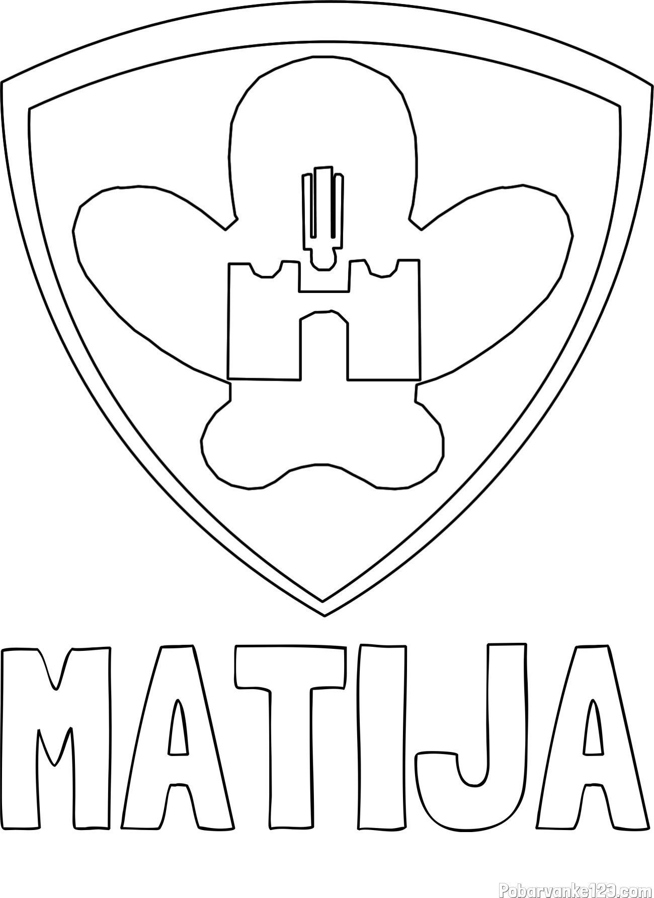 Pobarvanka imena MATIJA in pobarvanka NK Maribor (grb)