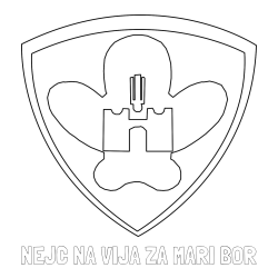 Pobarvanka imena NEJC NA VIJA ZA MARI BOR in pobarvanka NK Maribor (grb)