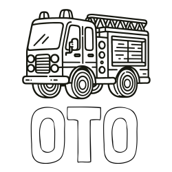 Online izdelana pobarvanka - Pobarvanka imena OTO in pobarvanka gasilskega avtomobila