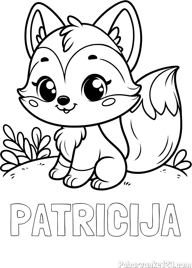 Pobarvanka imena PATRICIJA in pobarvanka lisičke