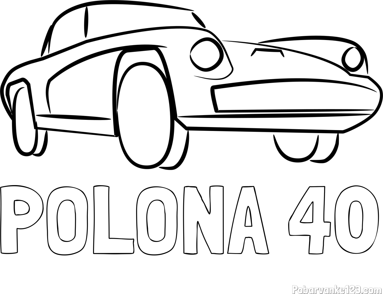 Pobarvanka imena POLONA 40 in pobarvanka športnega avtomobila