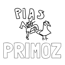 Online izdelana pobarvanka - Pobarvanka imena PRIMOŽ in P.I.A.S