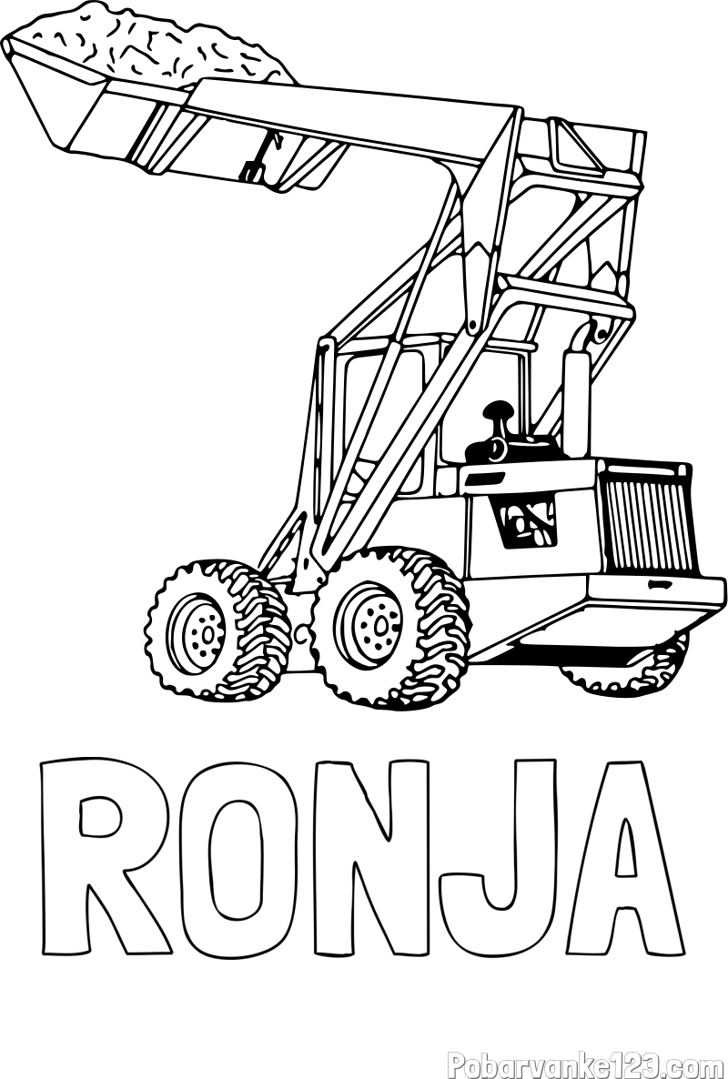 Pobarvanka imena RONJA in pobarvanka velikega traktorja