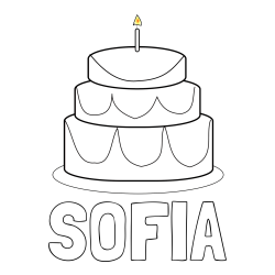 Online izdelana pobarvanka - Pobarvanka imena SOFIA in pobarvanka poročne torte